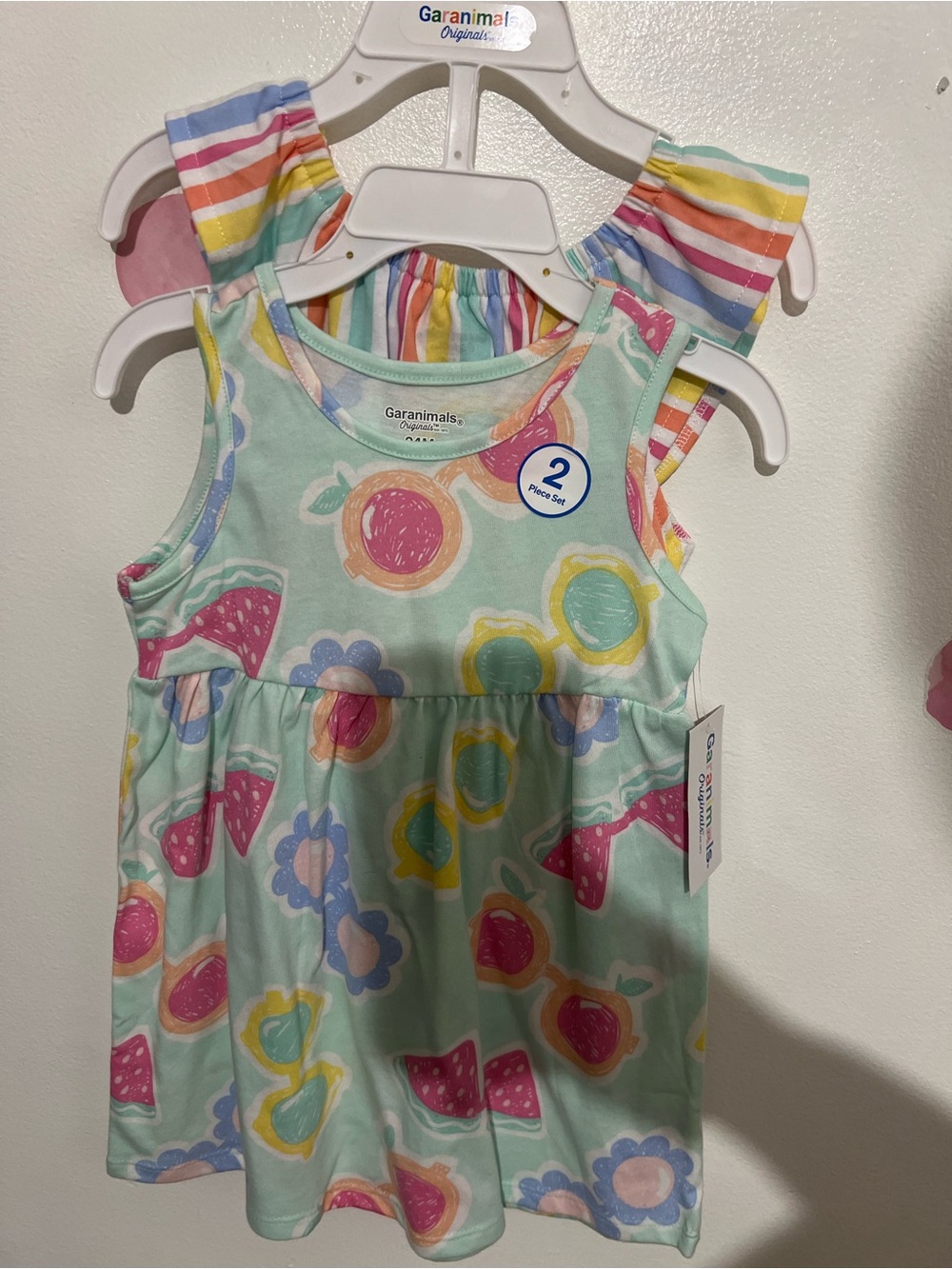 Garanimals Mint Tank Dress with Pastel Fruit & Floral Print